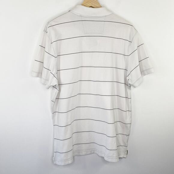 Banana Republic White Black Striped Fitted Polo Shirt Men's Size X-Large XL - Picture 4 of 4